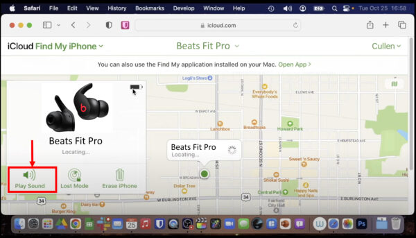 iCloud Play Sound