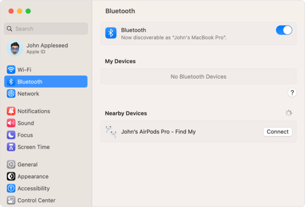 MacBook Bluetooth Pairing