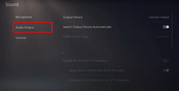 PS5 Bluetooth Audio Output