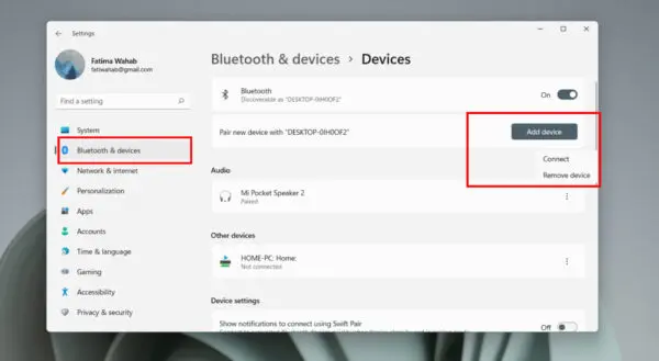 Windows 11 Bluetooth Device